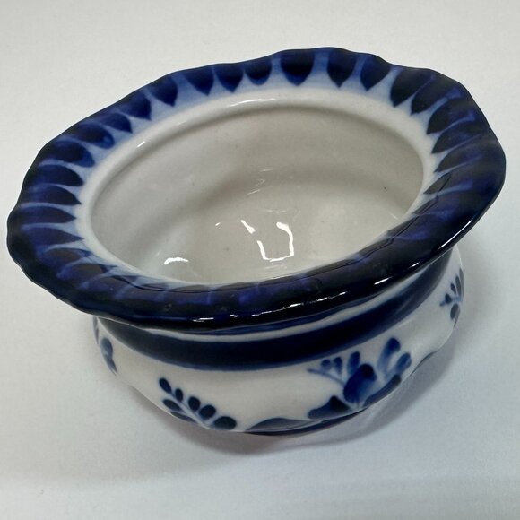 GZHEL Style Blue/White Ceramic Mini Bowl Handmade Russian Decor 3" x 1.75" EUC - Picture 5 of 12